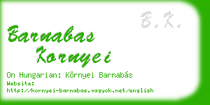 barnabas kornyei business card